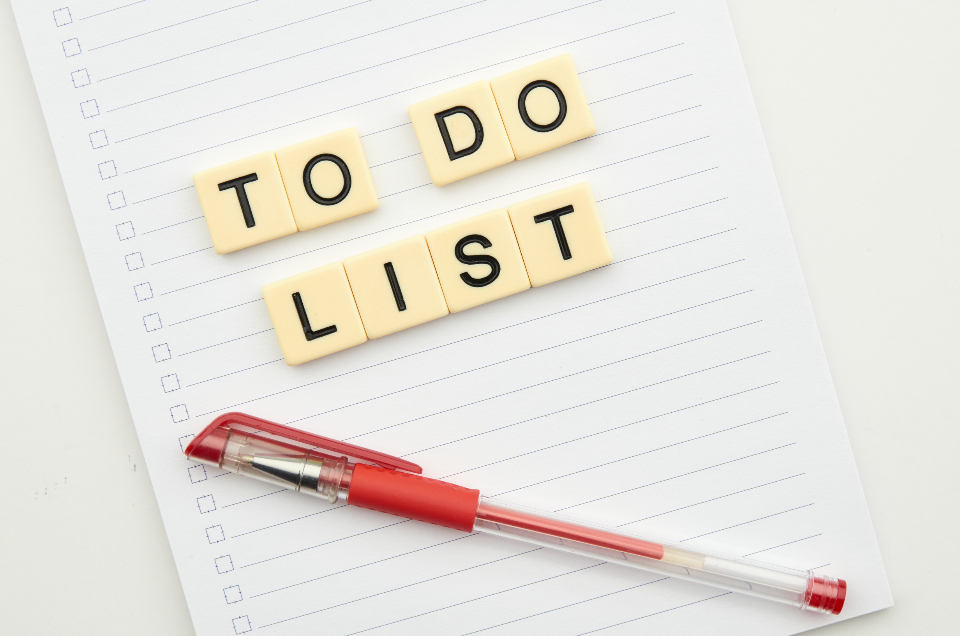 A prioritised to-do list