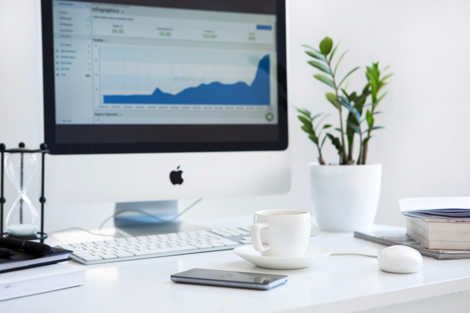 Analytics charts on a screen
