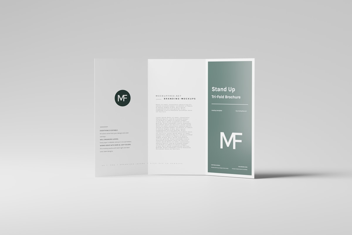 Folded brand brochure with a graphic element