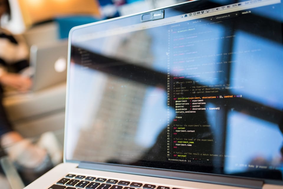 Code on a screen in a code editor
