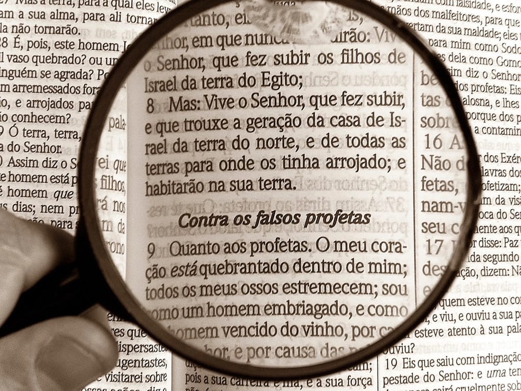 A magnifying glass over a document