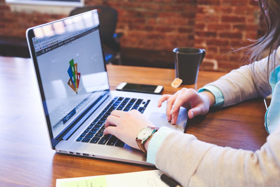 A designer working at a computer