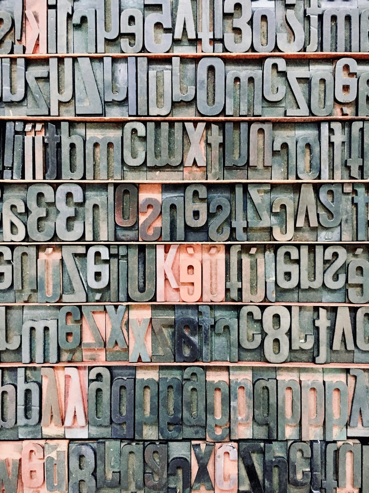 Letterpress metal type blocks
