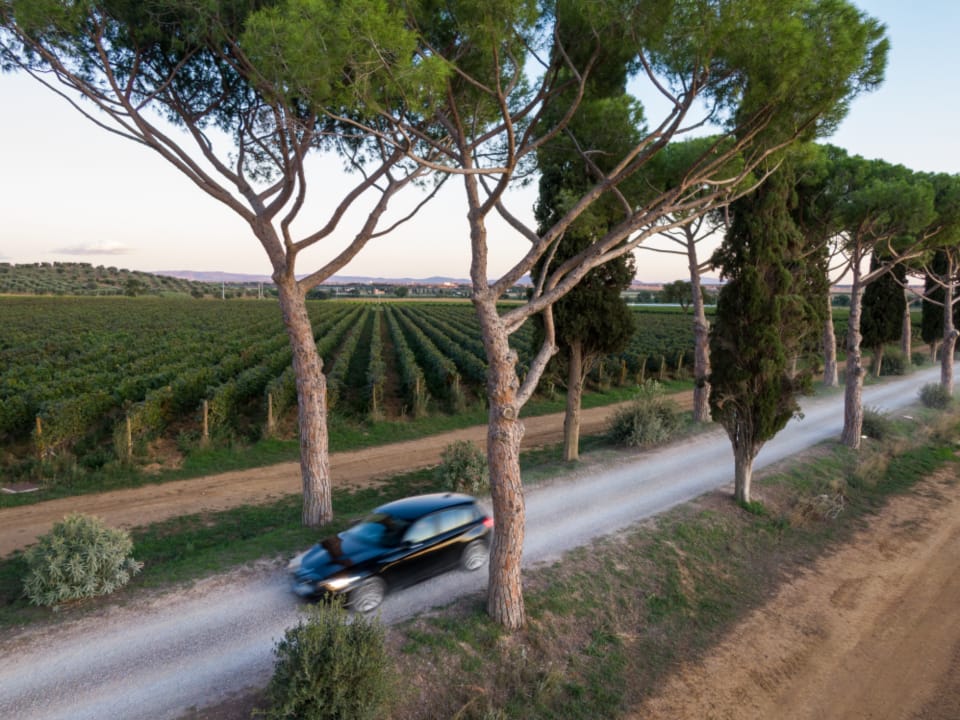 A fast road with motion blur