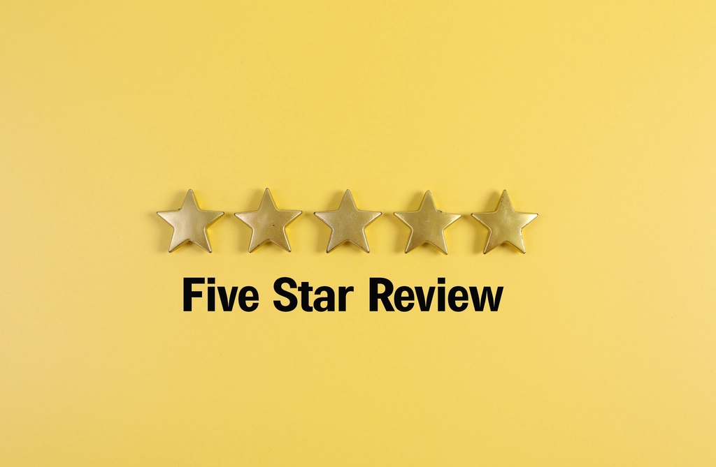 A five-star review rating