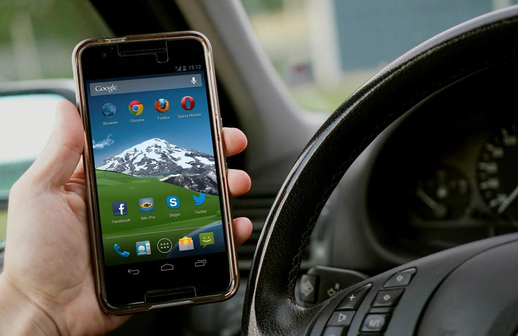 A smartphone showing social media app icons