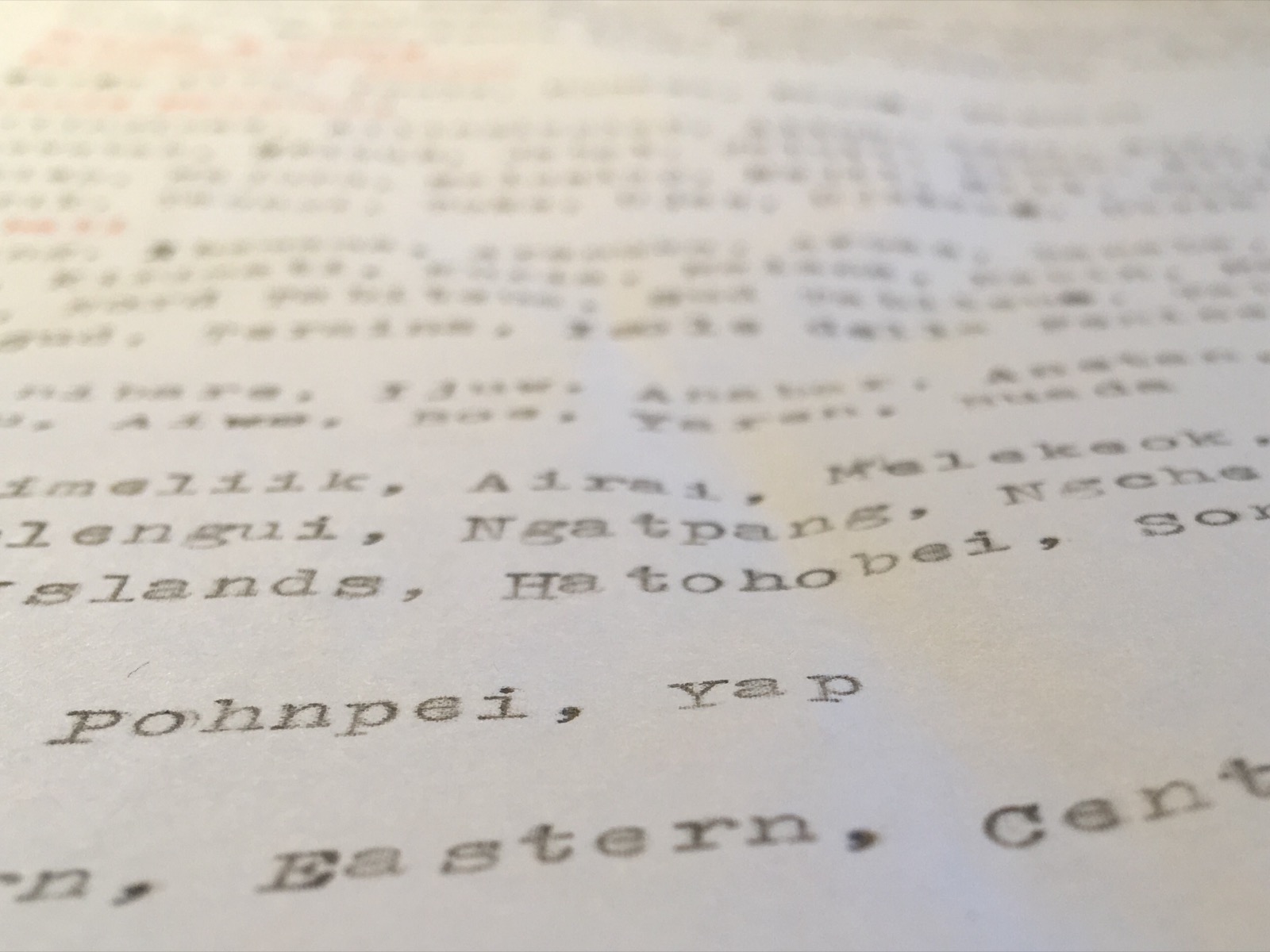 A close-up of typewritten text on paper