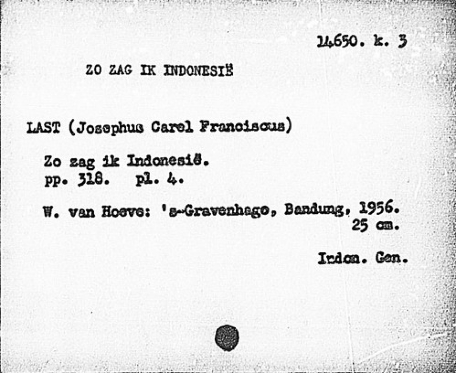 A printed library card-catalogue index entry