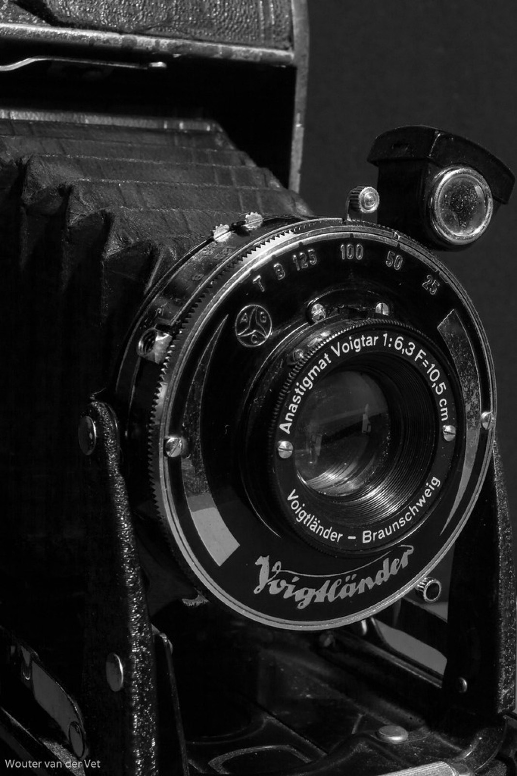 A vintage folding camera