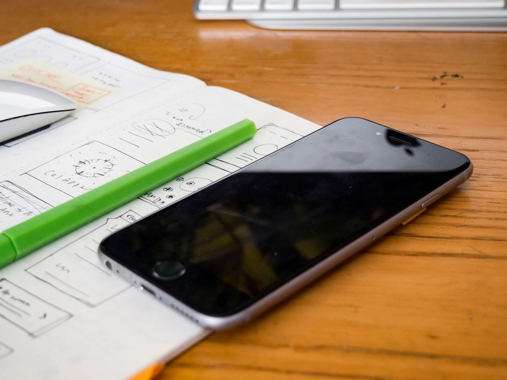 Design sketches laid out on a desk