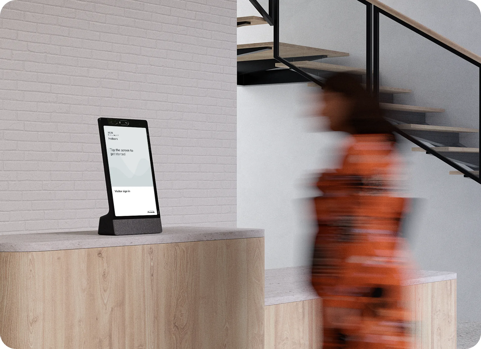 Accessia app on a tablet in a workspace