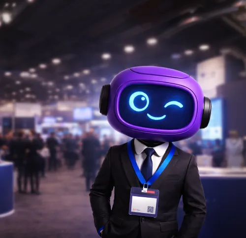 eSIM Copilot mascot at an industry event
