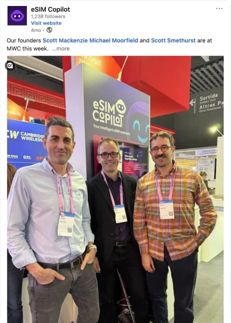 The eSIM Copilot founders at Mobile World Congress