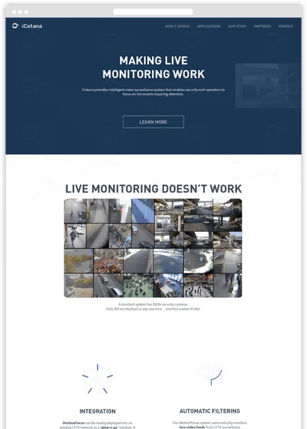 iCetana live-monitoring landing page