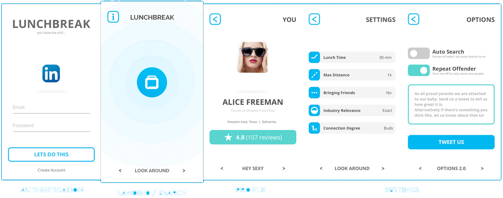 Lunch Break app screen