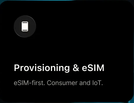 MVNO.dev capability: Provisioning and eSIM, consumer and IoT