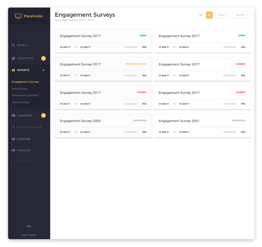 Rapport UI design