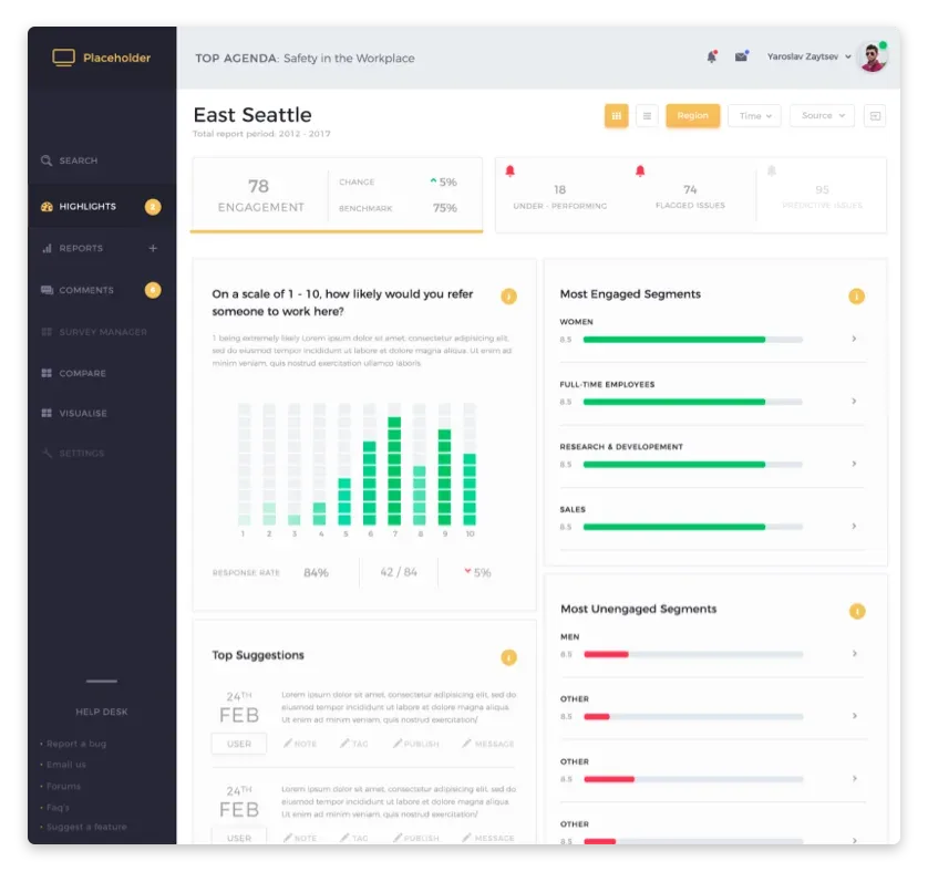 Rapport platform UI
