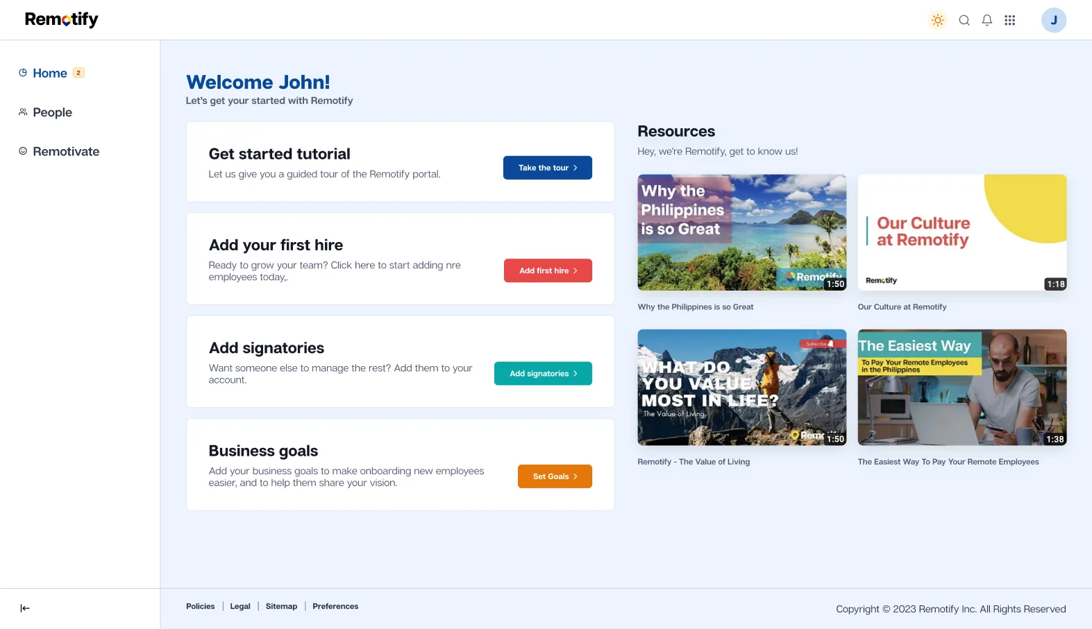 Remotify customer portal screens
