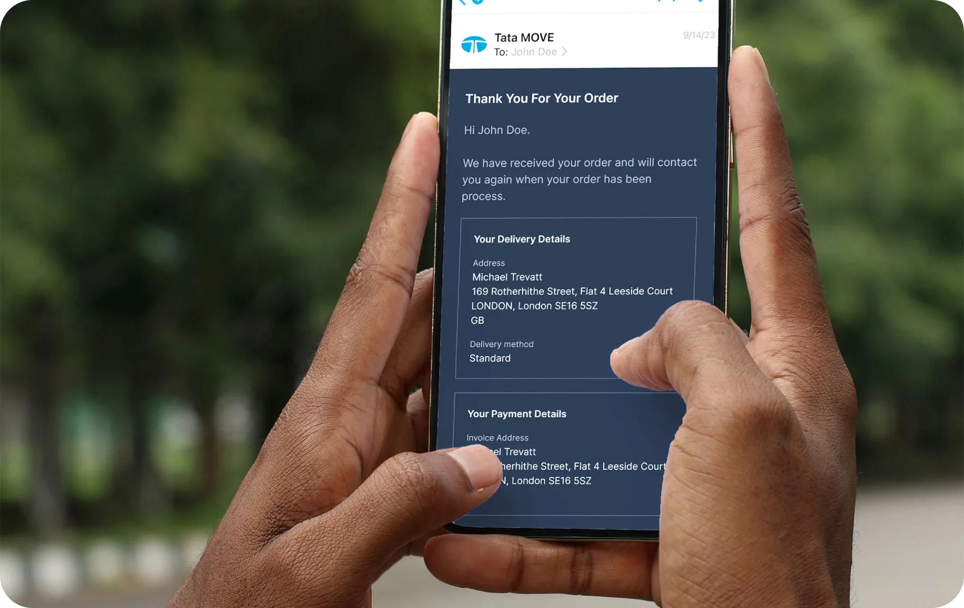 A customer buying an eSIM on the Tata Move mobile store
