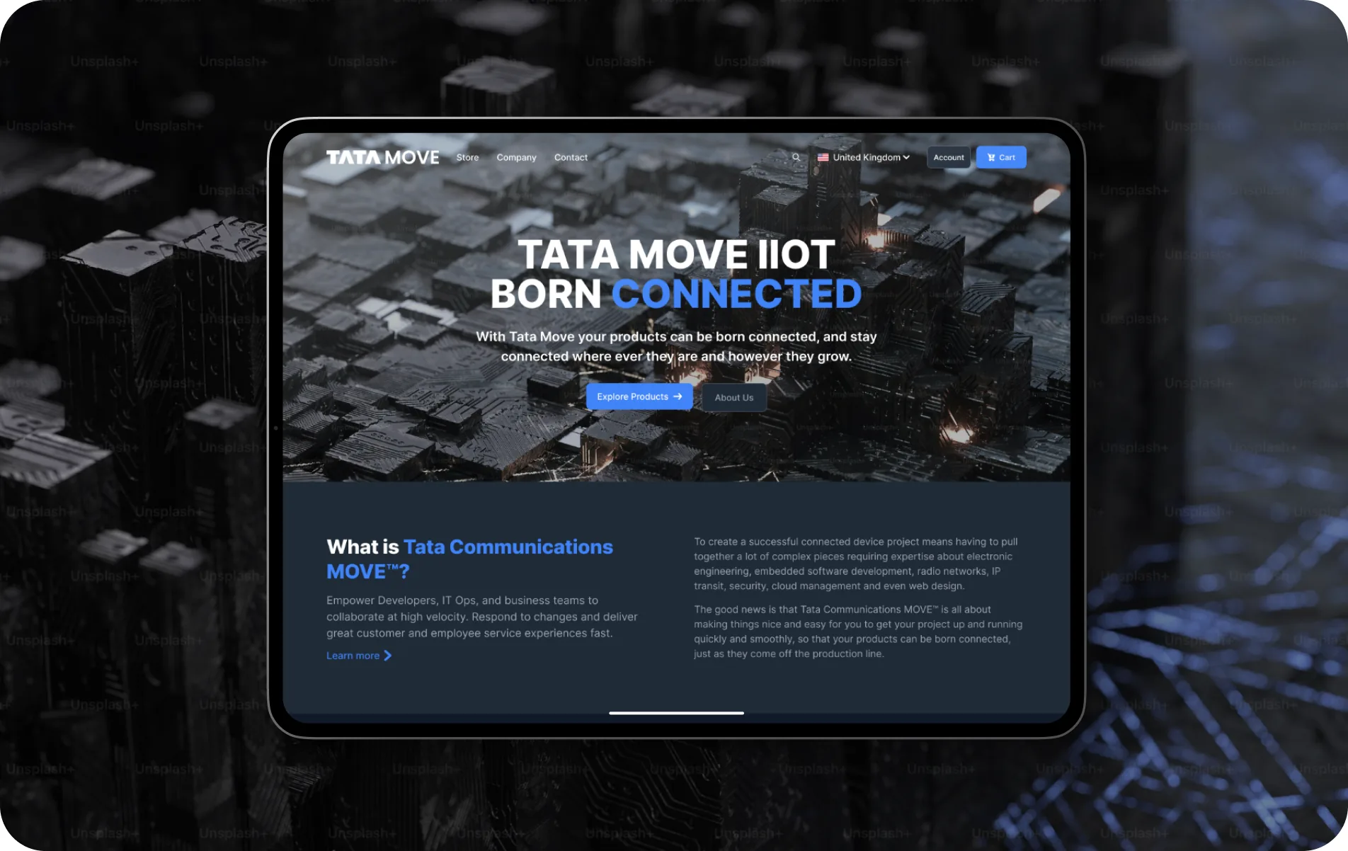 Tata Move Bot campaign shown on an iPad