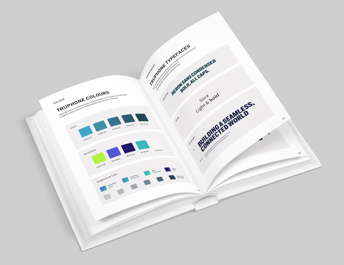 Truphone brand book spreads