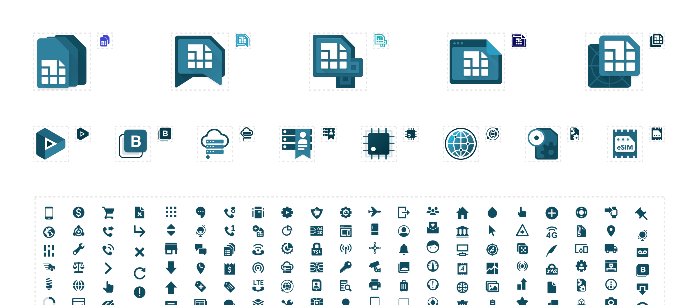 Truphone iconography across product, technology and glyph tiers